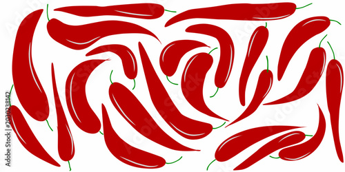 Fotografie A collection of random chili illustrations