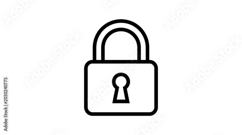 Simple padlock icon, security symbol, privacy concept, vector illustration