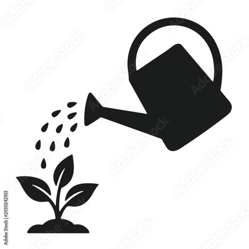 vector illustration of watering plants