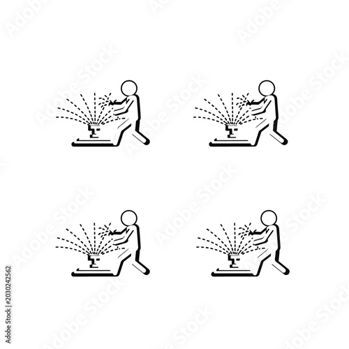 Illustrations of Person Cleaning Floor with Various Movements.