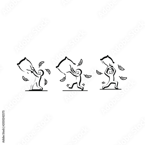 Illustrated monkeys holding leaf filled umbrellas outdoors.