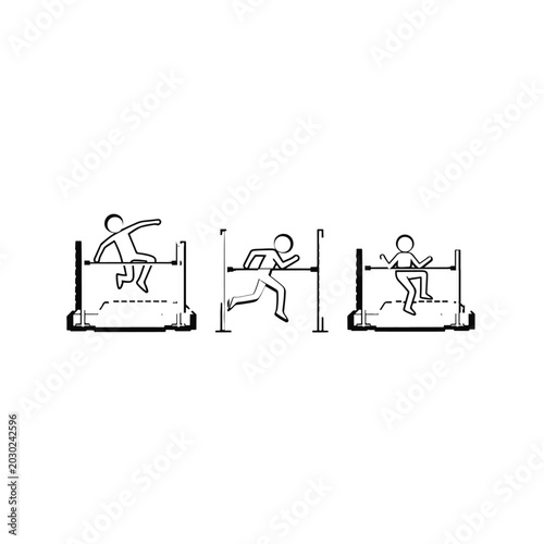 Illustrations of Three Different Treadmill Workout Stages.