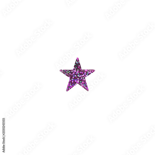 Glitter Star Sticker Pink Glow Holographic