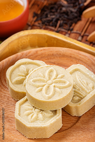 Bean paste cake on the plate   