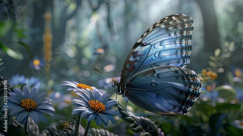 Macro background of a butterfly Created with Generative AI technology
