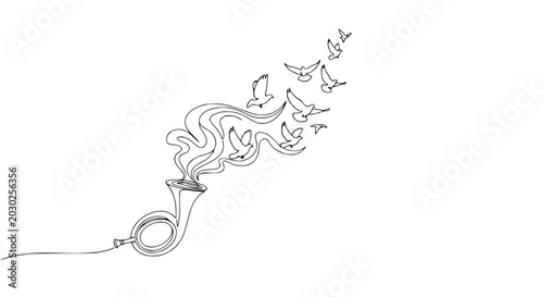 Quadro su tela Birds flying out of cage wire.