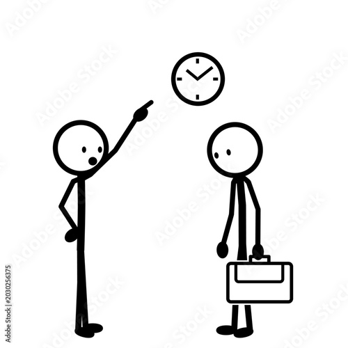 Late Employee Scolded By Boss Vector Illustration
