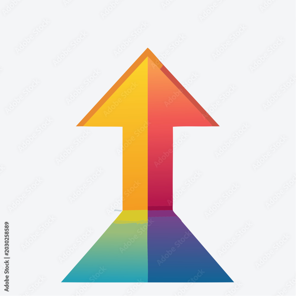 Fototapeta premium Colorful Arrow Pointing Upwards