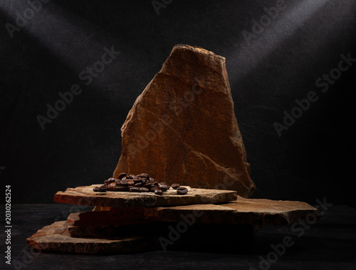 Foto natural stones for the podium cosmetic background
