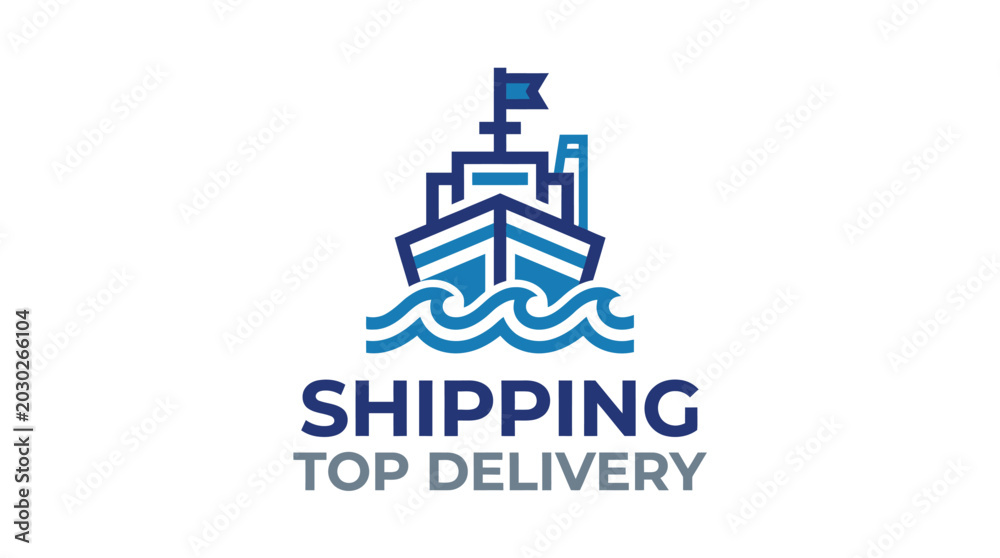 Fototapeta premium Modern Shipping Top Delivery Logo Design.