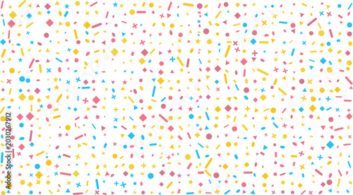 Photos An energetic medley of small colorful shapes like stars and circles spreading ac