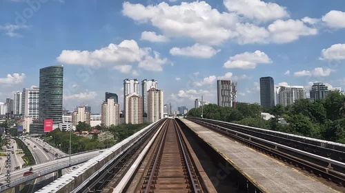 Train front view in suburban Kuala Lumpur, Malaysia	