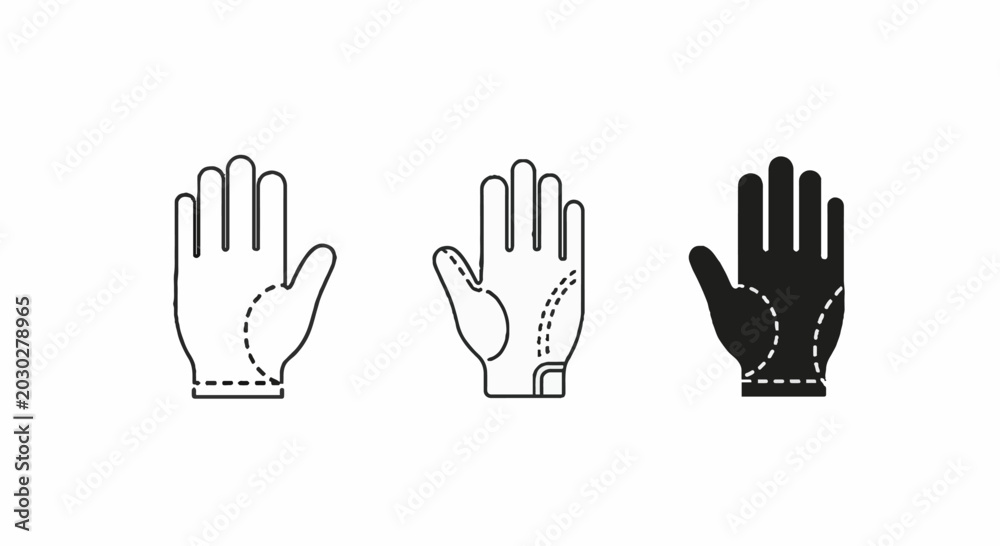 Fototapeta premium Hand glove icons for safety and protection gear