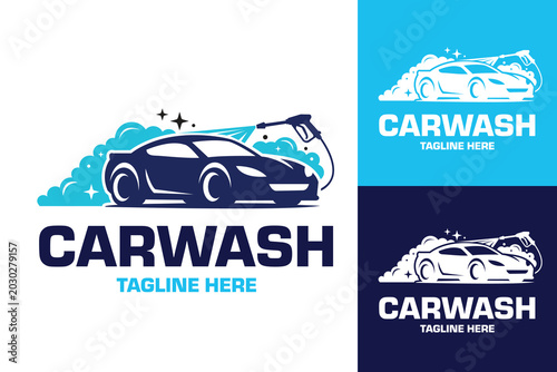 Illustration of car wash logo suitable for automotive business.