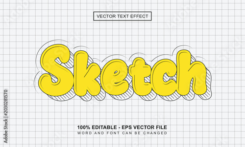 Sketch editable text effect