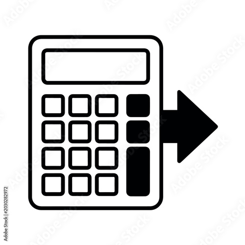 Calculator line icon isolated minimal black outline mathematics and finance tool symbol for accounting business education office calculation and budgeting concept design