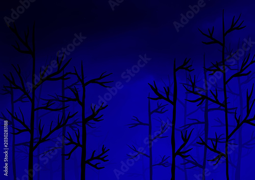 ホラーな夜の森の背景
