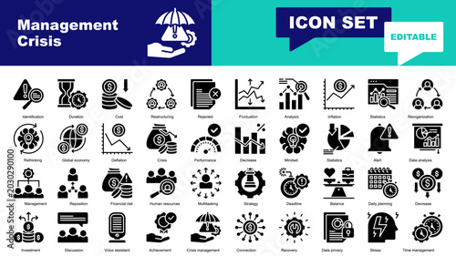 Foto Management Crisis icon set