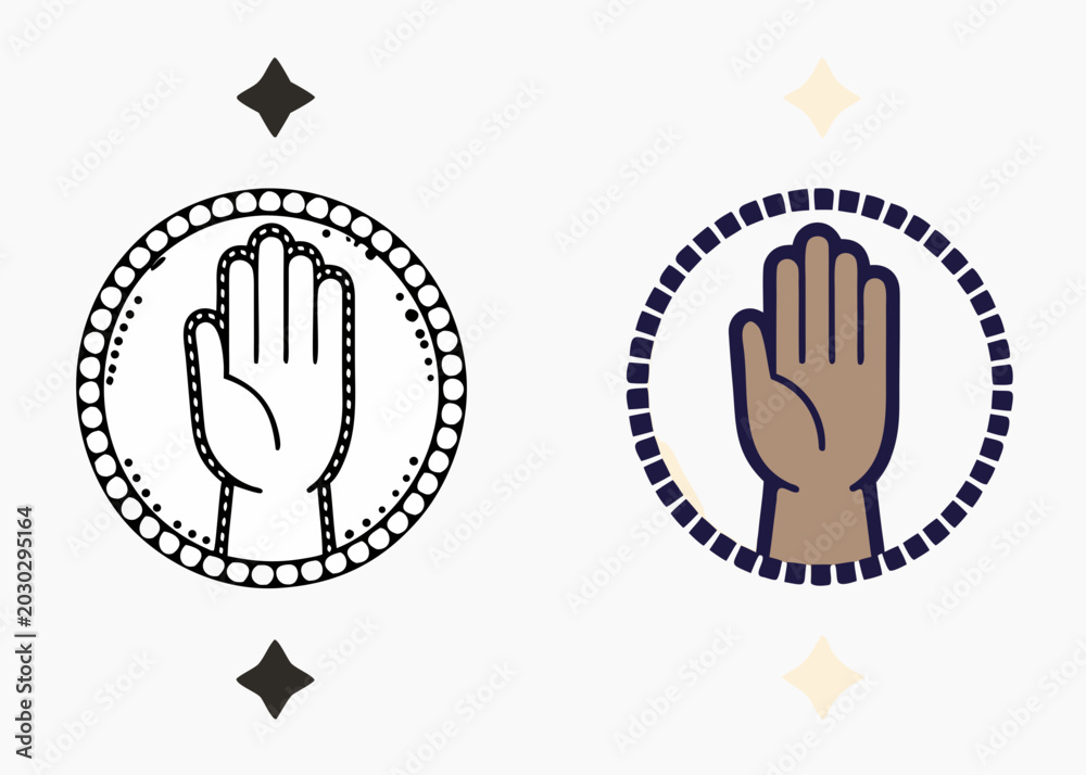 Fototapeta premium hands symbol with dotted circle inclusivity design element
