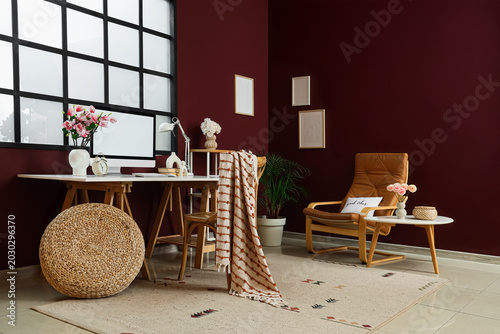 Interior of office with wor...