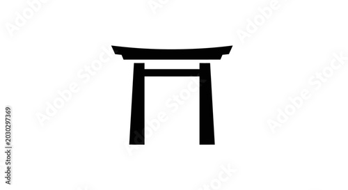 Simple japanese torii gate silhouette icon