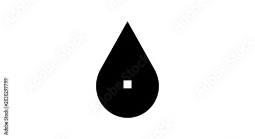 Liquid droplet icon with square cutout detail