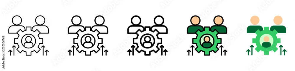 Fotografia Leadership Icon With Differences and Colors