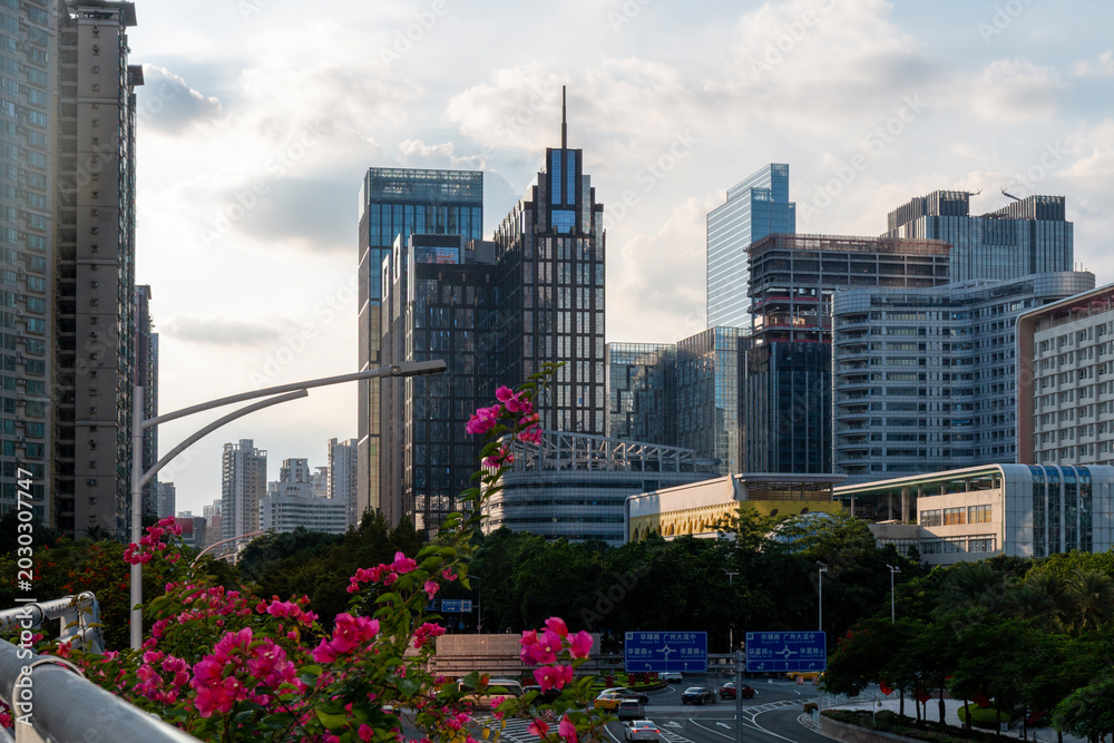 Fototapeta premium guangzhou skyline with skyscrapers