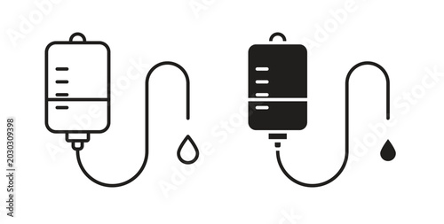 Bild auf Leinwand IV drip icon set different line and flat style collection.