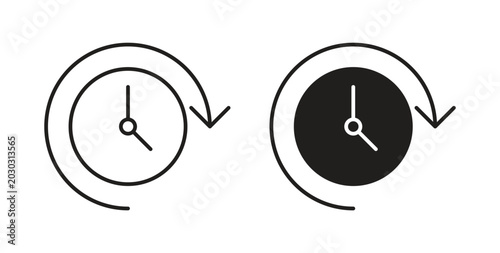 Time forward icon vector design elements. icon in flat and line style.