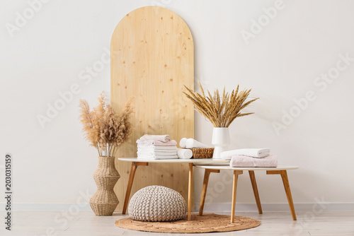 Clean soft towels and vases...
