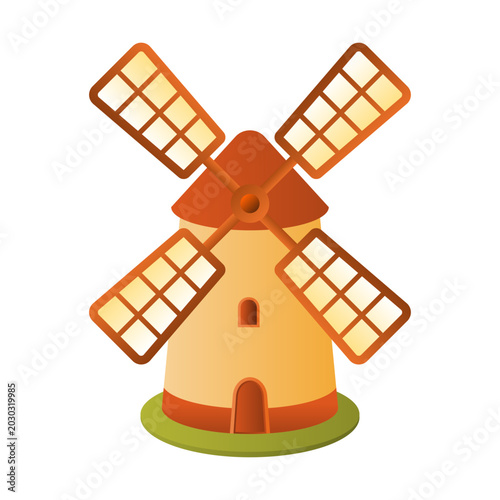 Vector illustration of a windmill turbine designed for renewable energy and sustainable power concepts. Perfect for eco-friendly projects, green technology, and environmental awareness themes.