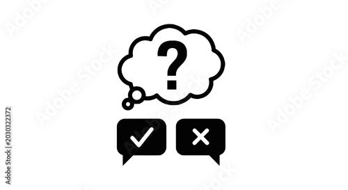Quadro su tela Question Mark Thought Bubble Icon.
