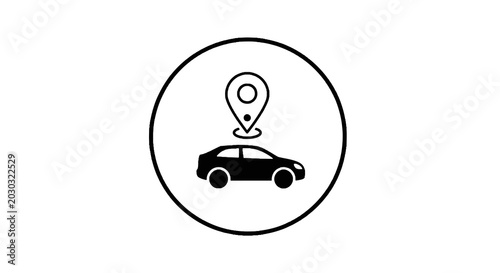 Bild auf Leinwand Car Location Icon Transport Symbol.