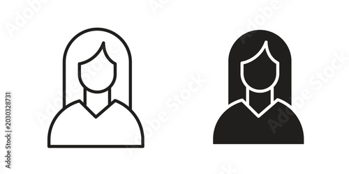 Woman icon for ui app design and web designs