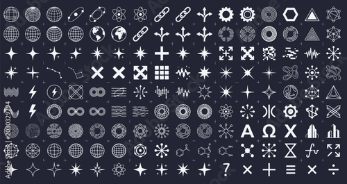 Fotografía Vector icon set pack elements shape graphic abstract line geometric symbol creat