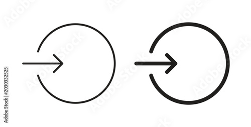 Enter icon linear pictogram. Editable Stroke. Isolated Vector Illustration.