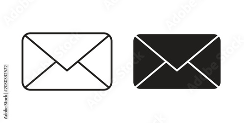 Envelope icon linear pictogram. Editable Stroke. Isolated Vector Illustration.