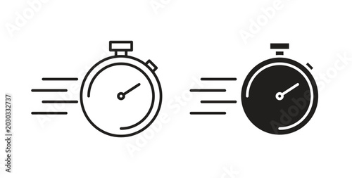 Express icon linear pictogram. Editable Stroke. Isolated Vector Illustration.