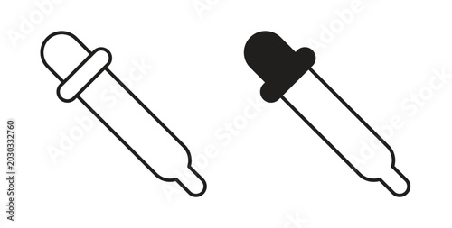 Eye dropper icon linear pictogram. Editable Stroke. Isolated Vector Illustration.