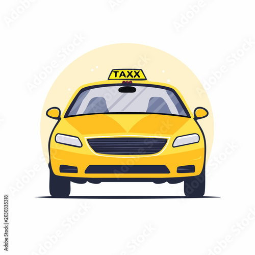 Yellow Taxi Cab Illustration