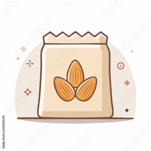 Bag of Almonds Illustration
