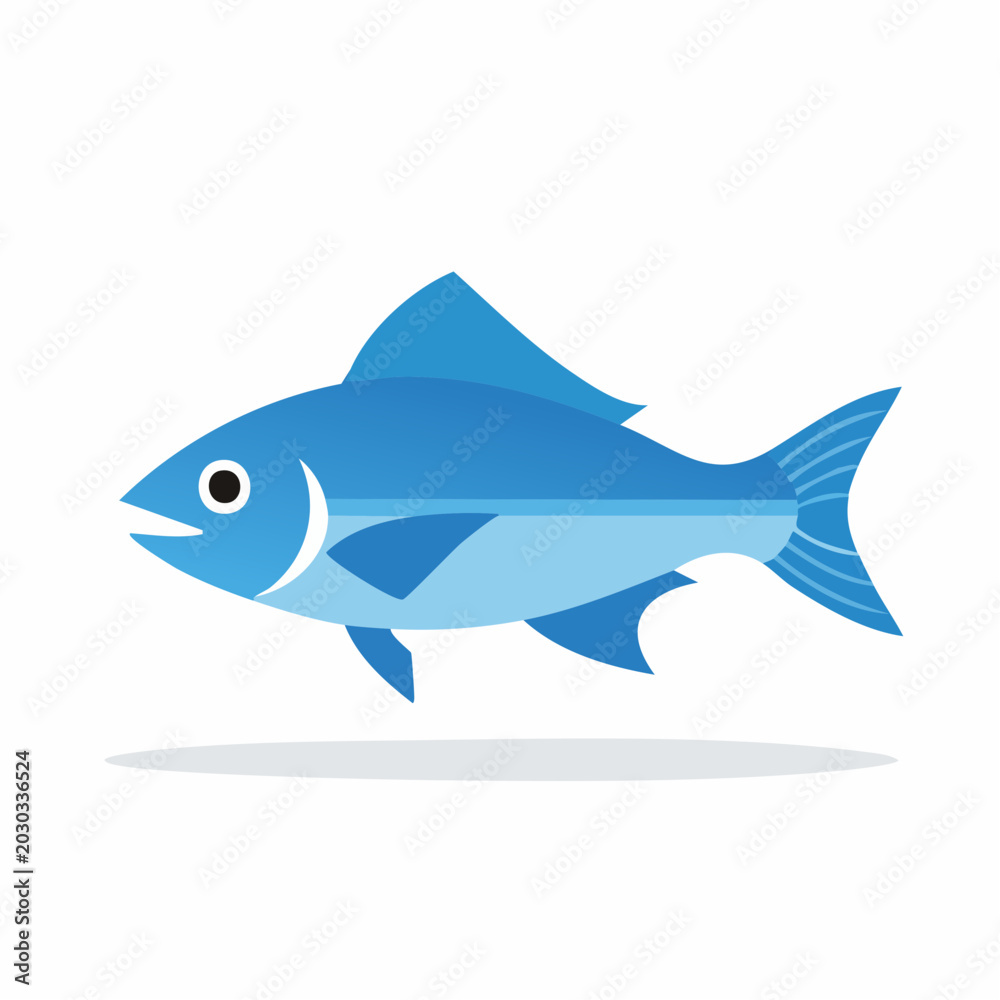 Fototapeta premium Blue Fish Illustration