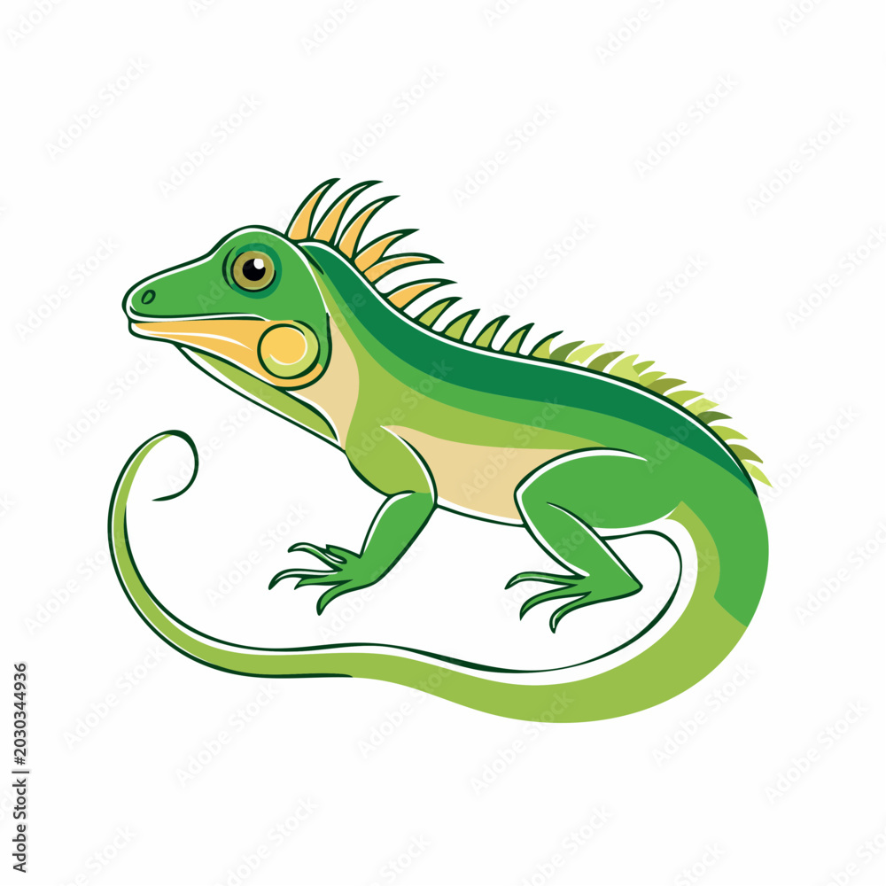 Fototapeta premium Green Iguana Illustration