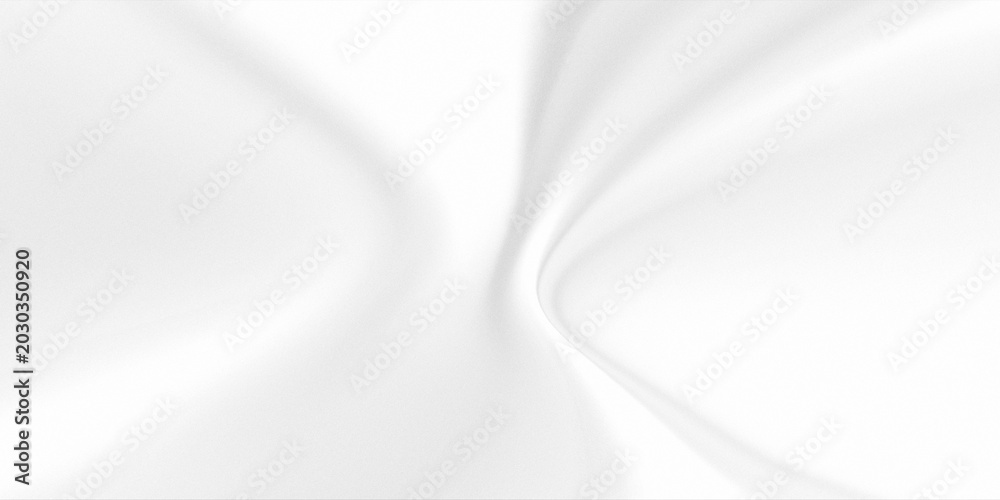 Fototapeta premium Abstract illustration of pure white silk, satin, or premium cotton fabric with proportional, gently sloping folds.