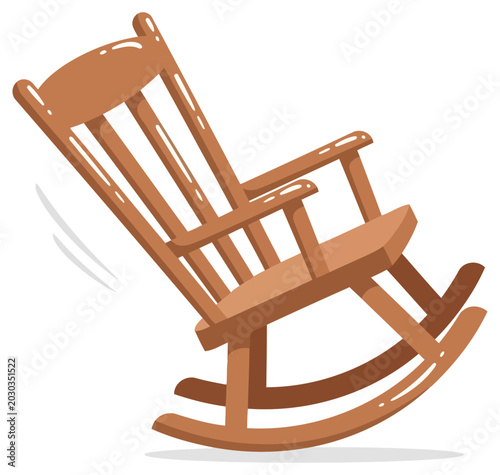 Rocking chair furniture piece swaying gently in a quiet nursery room for this detailed coloring page 