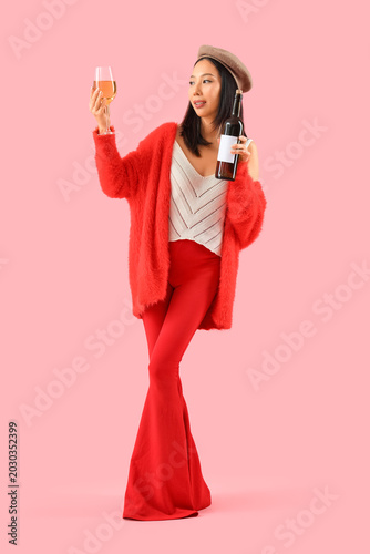 Beautiful Asian woman with ...
