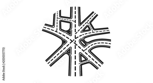 Fotografía Interchange road junction highway design.