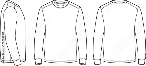 Tableau sur toile Shirt Technical Drawing Illustration Featuring Fashion Design Scenes in Vector A