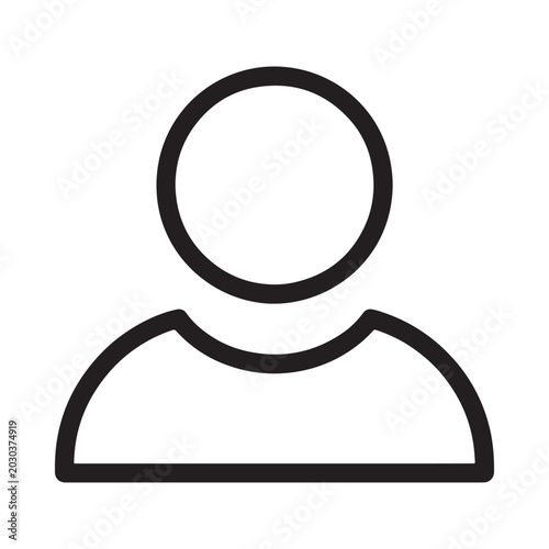 Simple black outline of a person s head and shoulders